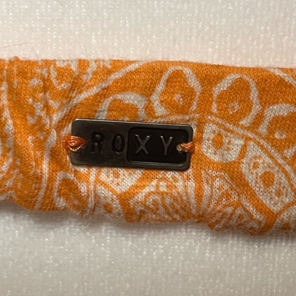 Roxy Orange & White Strapless Bandeau Top Women’s Size Medium - Picture 4 of 10